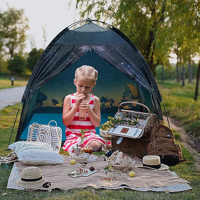 Kids Play Tent Imaginative Play Popup Tents Space World Tent for Kids Indoor/Outdoor Fun-Kid Galaxy Dome Tent Playhouse for Boys and Girls,Perfect Kid’s Gift- 47" x 47" x 43"