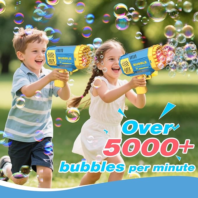 JONEG Toys for 3-8 Year Old Boys Girls: 2 Pack Bubble Machine for Kids with Bubble Solution, Gifts for 3 4 5 6 7 8 Years Old Boy Birthday Toy for Kid Toddlers Ages 4-6 Outdoor Wedding Bubbles Wands