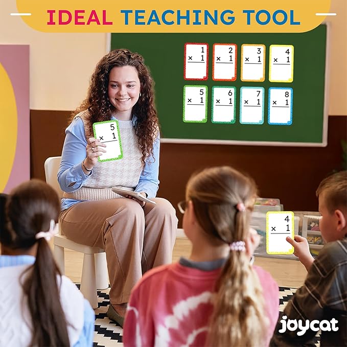 JoyCat 162 Multiplication Flash Cards - All Facts 1-12 Times Tables with Visual Aids Mastered & Review Sorting for Kids 3rd 4th 5th Grade or Homeschool Supplies