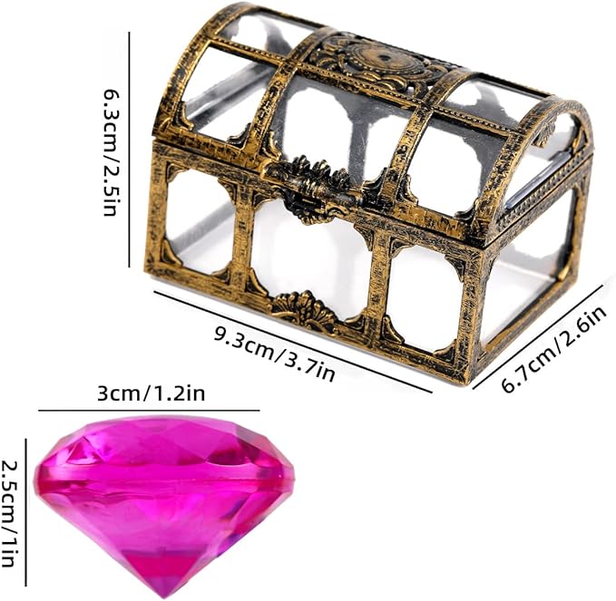 Diving gem Pool Toys Sand Toys,14 Color Diamond Treasure Chest Summer Swimming gems Pirate Diving Toy Set Underwater Swimming toyChildren's Game Gifts for Boys and Girls