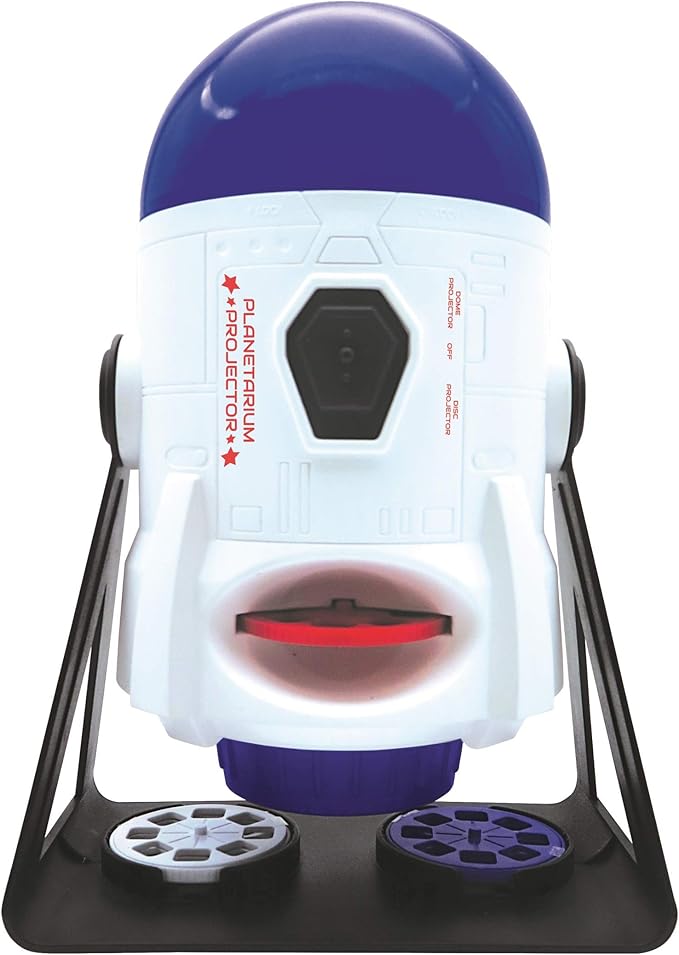 LEXiBOOK, 2-in-1 Constellations and Images Planetarium Projector, 24 Images to Discover Space, 2 Constellation Domes, STEM, White/Blue, NLJ180