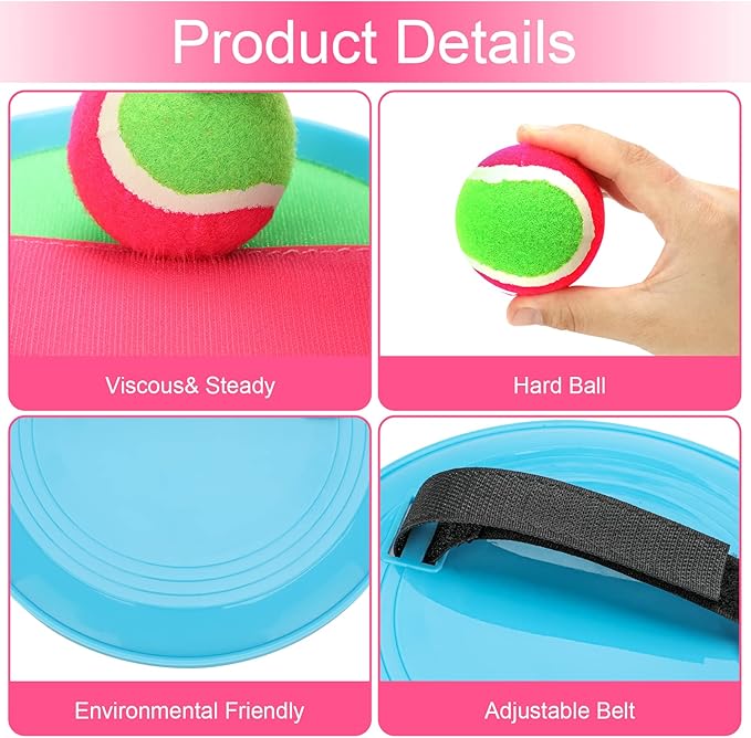 Toss and Catch Ball Game Outdoor Games Playground Balls Beach Games Summer Toys for Ages 4-8, Perfect Kids Toys Playground Sets for Kids Christmas Birthday Gifts