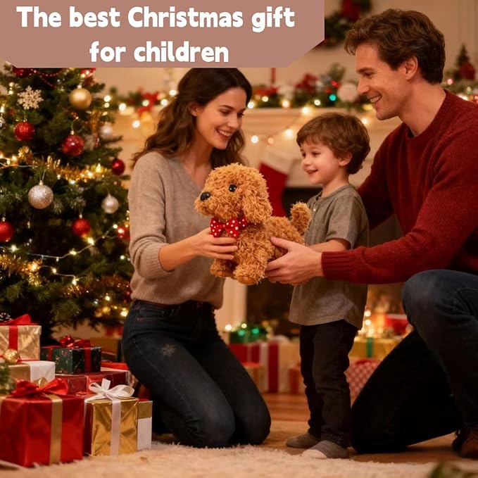 Realistic Robot Puppy, 2026 New Robots Dog, Electronic Interactive Dog - Walking, Barking, Tail Wagging, Creative Companion Puppy for Kids Toddlers (Brown)