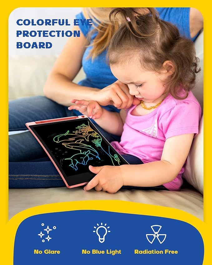 bravokids 2 Pack LCD Writing Tablet for Kids,10 inch Colorful Doodle Board Drawing Pad for Kids, Travel Toy Activity Game, Birthday Gifts for 3 4 5 6 Year Old Boys and Girls Toddlers