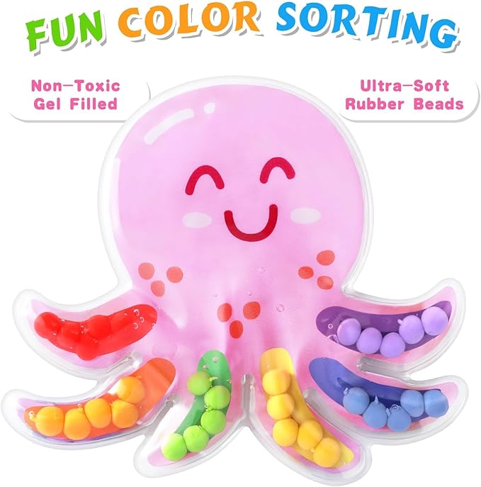 3Pack Color Sorting Toys Sensory Toys : Fine Motor Skill Games Learning for Toddlers, Color Matching Fidget Sensory for Calm Down, Preschool Learning & Educational Montessori (Sea Animals 3pack)