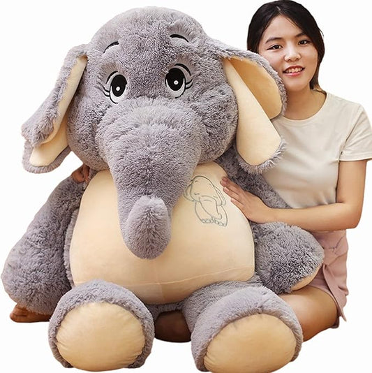 Giant Elephant Stuffed Animal 39'', Large Plush Toy, Soft Huggable Cute Elephant Plush for Girls, Boys, Kids, Babies - Gifts for Birthday, Mother's Day, Christmas
