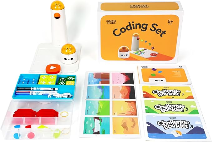 Coding Robot Set for Kids Ages 4+, STEM Robotics for Toddles to Learn Early Programming, Educational Toy for Homeschool & Classroom Ages 4-10
