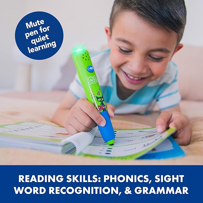 Educational Insights Hot Dots Pete The Cat Kindergarten Reading & Math Workbook - Kindergarten Workbooks with Interactive Pen, Homeschool Learning Books, Build Early Reading & Math Skills, Ages 5+