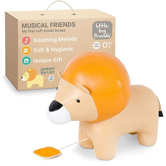 Little Big Friends Musical Baby Toy – Soft Plush Pull-String Cord Classical Toy for Baby & Toddlers | Soothing Stuffed Cuddly Animal Gift | Jackson The Lion