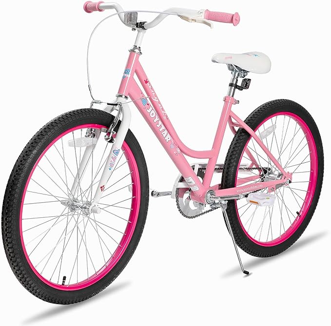 JOYSTAR Angel Girls Bike for Toddlers and Kids Ages 2-13 Years Old, 12 14 16 18 20 Inch Kids Bike with Training Wheels & Basket, 20 24 Inch Girls Bicycle with Handbrake & Kickstand