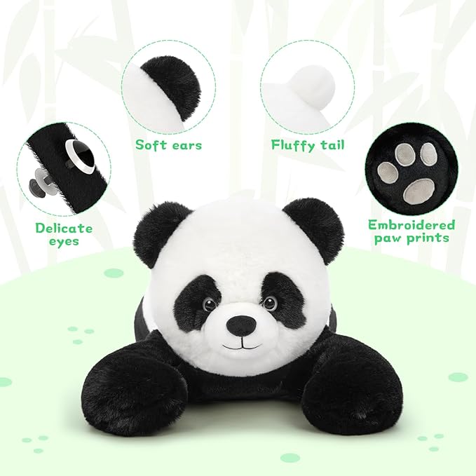 Tezituor Giant Panda Stuffed Animal, Panda Plush Toy,31.5" Large Cute Jumbo Pandas Plush Pillow,Soft Large Plushie,Huge Big Plushy Fluffy Fat Oversized,Valentine for Kids Girls