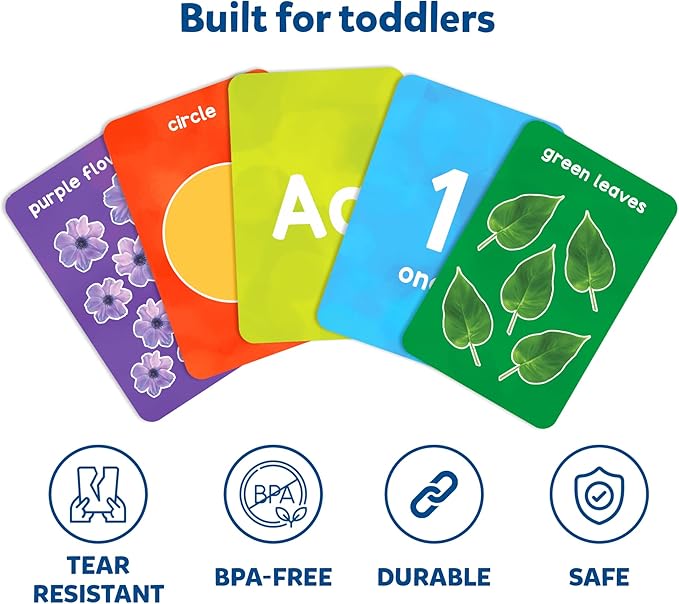 Skillmatics Thick Flash Cards for Toddlers - Letters, Numbers, Shapes & Colors, Learning Aids, Christmas Stocking Stuffers, Montessori Toys, Preschool Activities, Gifts for Kids Ages 1, 2, 3, 4 Years
