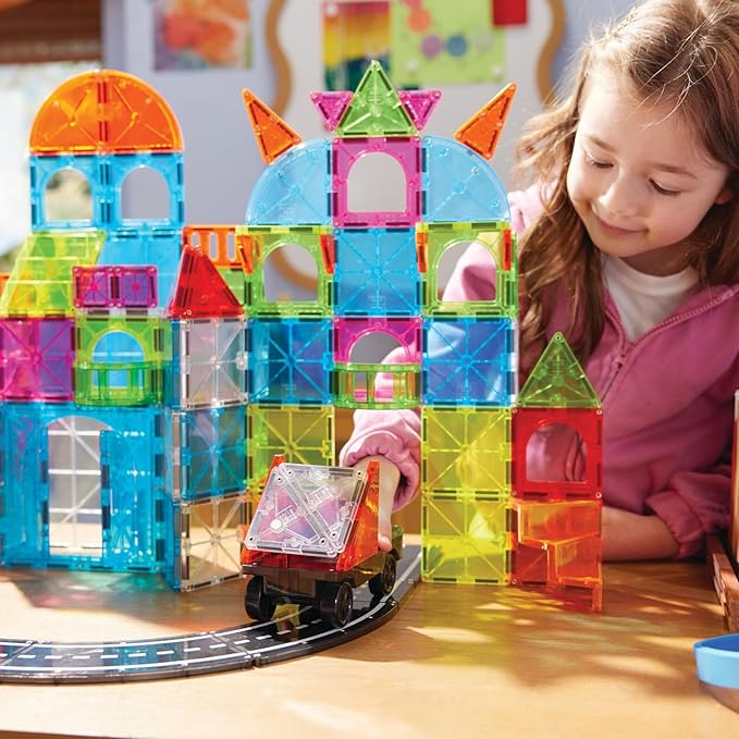 MAGNA-TILES City Center 110-Piece Magnetic Construction Set, The Original Magnetic Building Brand
