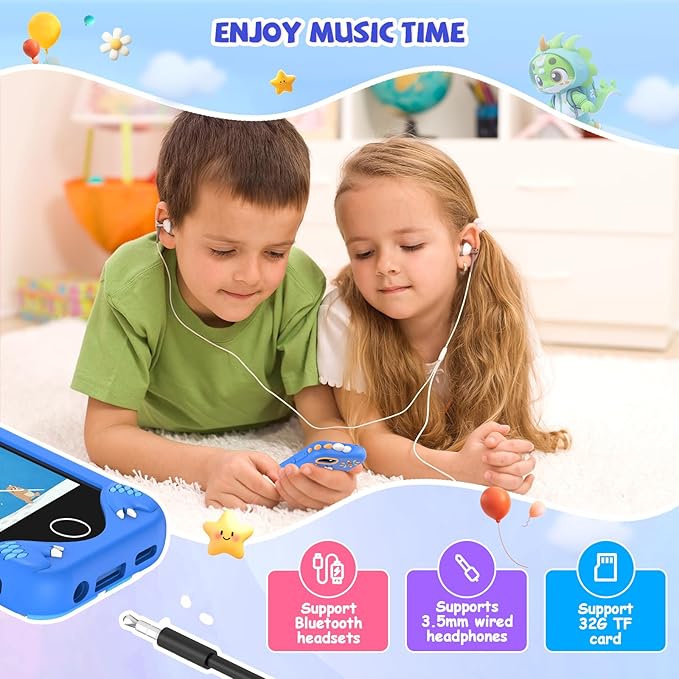 Kids Smart Phone for Girls Gifts - Toddler Christmas Birthday Gift for Age 3 4 5 6 Year Old, Kids Cell Phone Toy with Touchscreen, Dual Cameras, Learning, Kid Mp3 Player, Games with 32 GB Card
