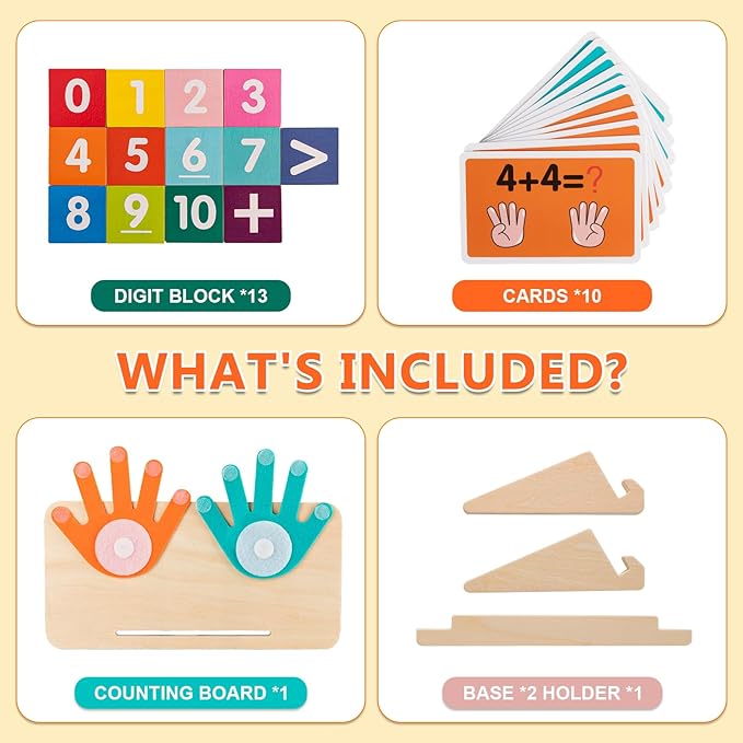 GUEETIC® Preschool Learning Toys for Toddlers 3-4, Educational Math manipulatives Number Counting Blocks for Kids, Montessori Toys for 3-5 Year Old Boys Girls Birthday Gifts