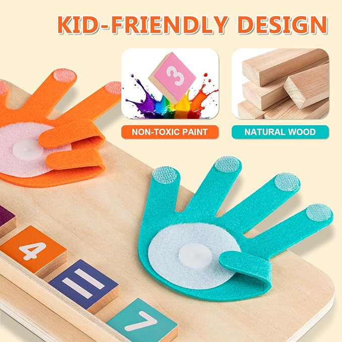 GUEETIC® Preschool Learning Toys for Toddlers 3-4, Educational Math manipulatives Number Counting Blocks for Kids, Montessori Toys for 3-5 Year Old Boys Girls Birthday Gifts