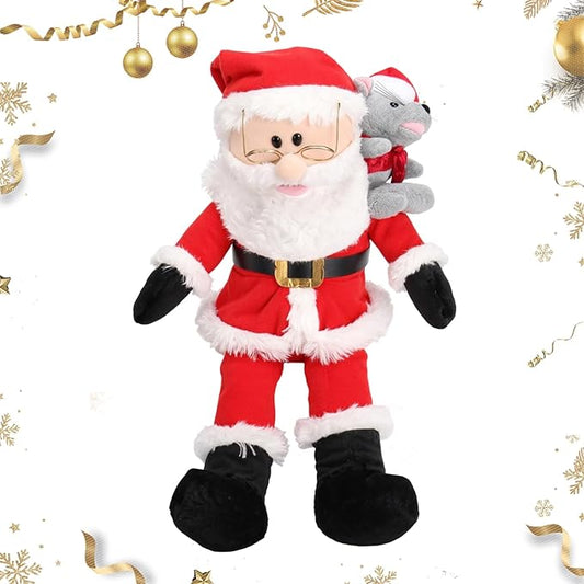 Christmas Dancing Santa Plush Interactive Toy, Dancing Singing Musical Santa Claus, Animated Christmas Plush Holiday Decorations for Kids Boys Girls Gifts