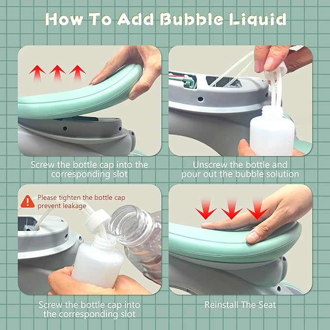 Baby Balance Bike 1 Year Old with Music, Lights, Bubble Machine, 4 Wheels Pedal-Less Toddler Ride on Toys for 12-36 Months Birthday Gift, Toddler boy Toys Ride on car (Green & Gray)