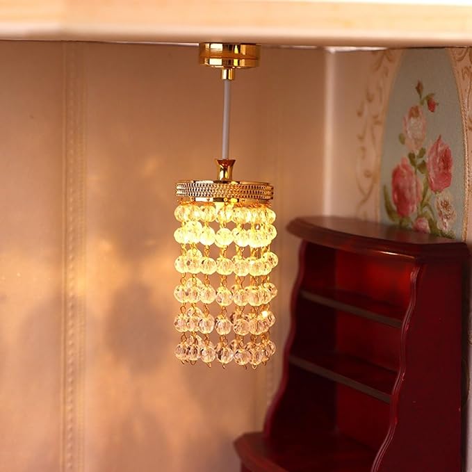 LUOZZY 3 Pcs Dollhouse Chandelier Light Ceiling Candle Chandelier Miniature Chandeliers for Dollhouse Led Chandelier