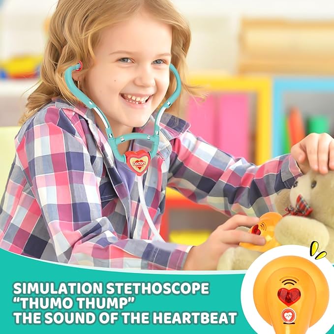 Doctor Kit for Toddlers 3-5, Kids Doctor Playset with Medical Tools, X-ray Machine and Toy Stethoscope ,Educational Pretend Play for Boys & Girls Ages 2 3 4 5 6,Birthday Gift & Dress-Up Toys