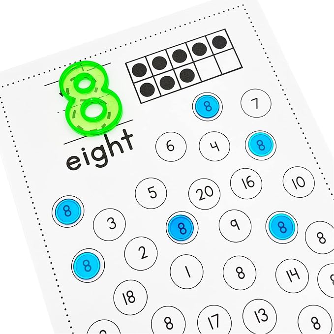 Magnetic Bingo Wand, 5-Pack & 500 Metal Chips, 5 Colors - Large Group Game, Family Night, Sensory Activity, Educational Science Tool