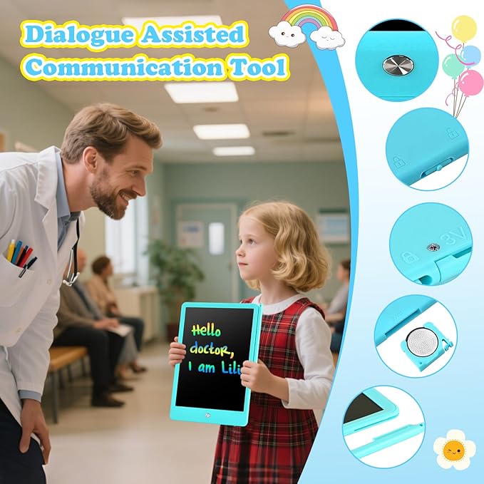 EooCoo LCD Writing Tablet for Kids, Christmas Stocking Stuffers for Toddler, 10 Inch Colorful Doodle Board Drawing Pad, Educational Learning Toys for Toddlers, No Mess Sketch Pads for Travel