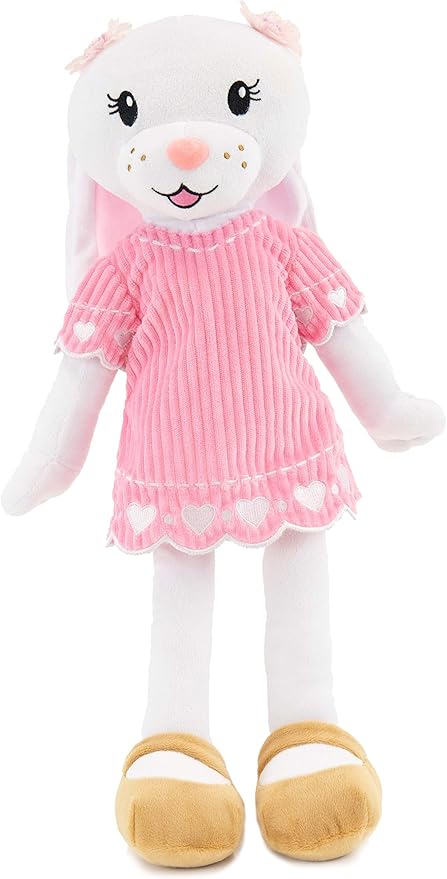 Plushible Soft Baby Doll, 18 Inch Bunny - Plush Rag Doll with 2 Clothing Sets, My First Plush Toy for Girls, Boys & Infants, Soft Baby Stuffed Toy, Adorable Companion for 1 Year Old & Up