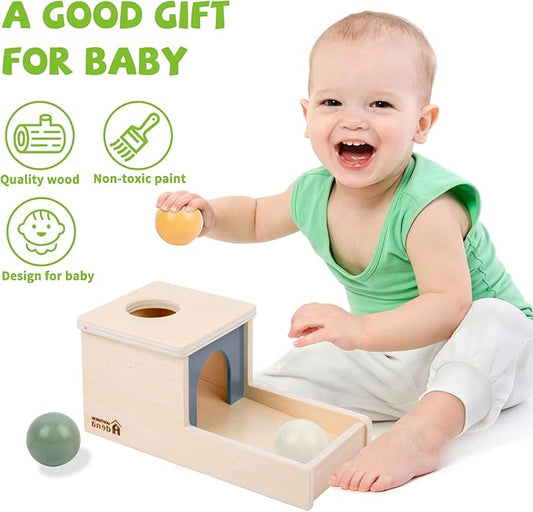 Adena Montessori Wooden Toy for 6-12 Month Baby 3 Balls,Sorting and Stacking Colorful Learning Education Toy for Toddler Kid 1-2 Year Old, Preschool Developmental Girl and Boy Gift