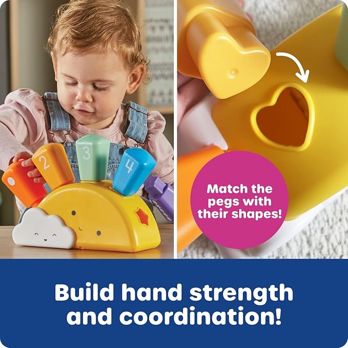 Learning Resources Sunshine Shape Sorter, Fine Motor Skills, Numbers Matching Skills Activities, Montessori Toddler Toys, Sensory Bin for Kids, Preschool Activities, Girls and Boys Gifts