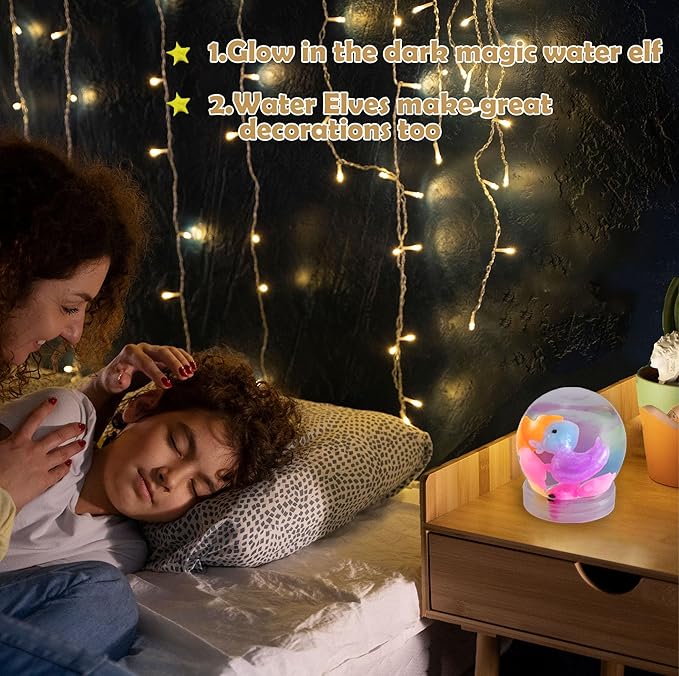 Aqua Fairy Water Gel Kit for Kids, Magic Water Elf Toy Kit with 20 Colors Magic Gel, Aqua Fairy kit with 24 Shape Molds, Crate Your Own Magic Elf Kits Water Pets Craft Kits for Kids