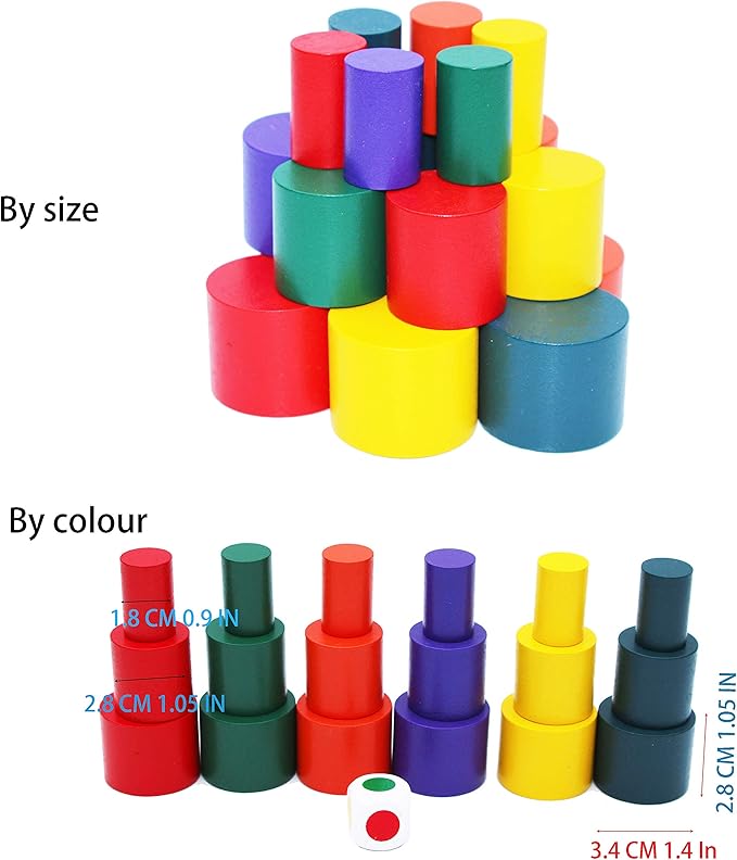 TOWO Wooden Stacking Blocks Balancing Game for Children - Moon Equilibrium Game Moon Wooden Stacking Blocks and Sorting Toy for 3 Years Old- Math Educational Toys for Preschool Kids