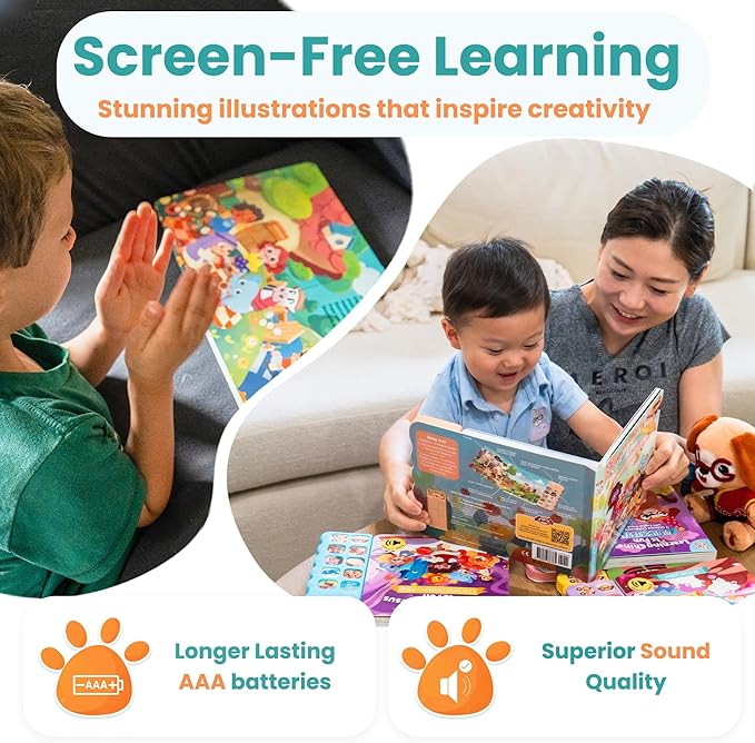 GO GO Children's Songs from East and West 8 Baby Songs, Musical Book for Toddlers 1-3, Nursery Rhyme Books, Talking Features, Singing Toys and Music for Early Learning and Entertainment