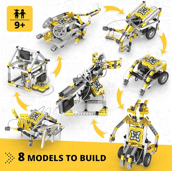 Engino Mini ERP 2.0, Build & Program 8 Working Robots with Bluetooth, STEM Coding Kit for Kids Ages 9+ with Free Software, Building Toys, Coding for Kids, Gifts for Boys & Girls