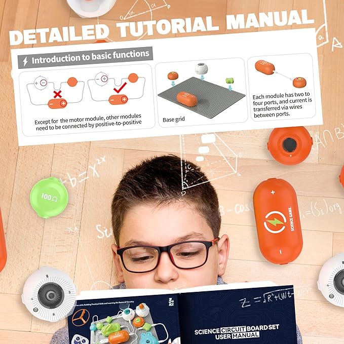 Science Kits for Kids - STEM Kits for Kid, Electronics Exploration Kit, Over 440 Projects, 16 Circuit Parts, STEM Toy Educational Gifts for Kids Boys Girls Ages 3 4 5 6 7 8 9 10 11 12