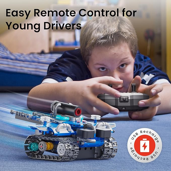 Sillbird Christmas STEM Robot Building Kit with Remote Control Gifts for Boys Ages 8-14, Buildable 5in1 Robotics Technic Coding Toy for Kids Birthday with 596 Pieces