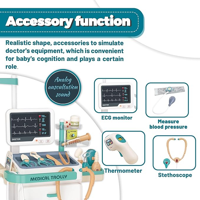 Deluxe Doctor Kit for Kids - 26 Piece Pretend Medical Station Toy Set with Play Stethoscope and Medical Instruments - Perfect Role Play Gift for Toddlers and Young Children
