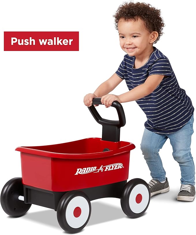 Radio Flyer My First Wagon, Push and Pull Toy Cart for Toddlers 1-4, Provides Walking Balance and Confidence