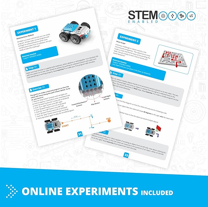 Engino Inventor STEM Robotic Kit, Robotorized GinoBot, Construction Toys for Kids 9+, Building Kit Powered by Motor, Coding STEM Toys, Gifts for Boys & Girls (10 Models to Build)