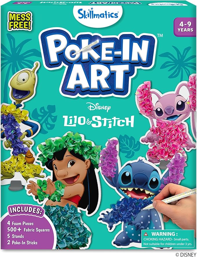 Skillmatics Poke-in Art - Lilo & Stitch Characters, Mess-Free Fun for Kids, DIY Wood Craft Kits, Creative Activity, Gifts for Girls & Boys Ages 4, 5, 6, 7, 8, 9