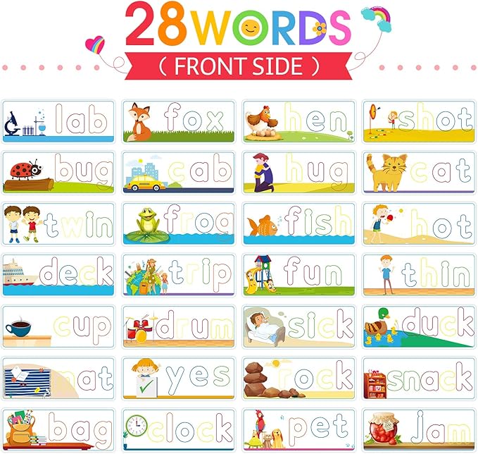 KMUYSL Learning Toys for 3 4 5 6 Years Old Boys and Girls - See & Spell CVC Word Builders with Alphabet Cards for Kids, Preschool Learning Activities Toys, Idea Birthday Gifts for Age 3-5 4-6 Kids