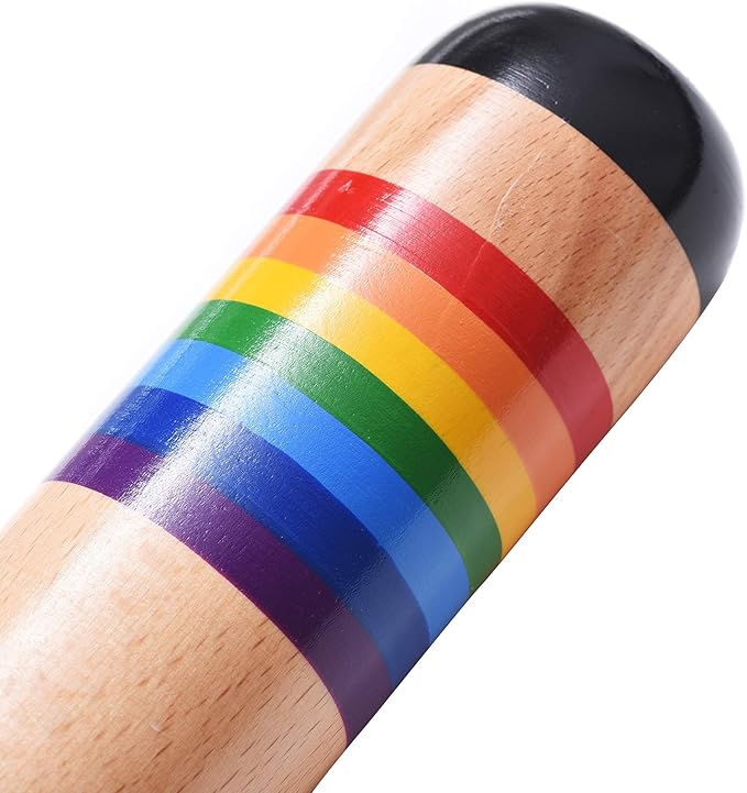 TDOCK 13.8 Inch Rain Stick, Wooden Rain Maker Rattle Shaker Rainfall Tube, Musical Sensory Auditory Development Instrument for Babies, Toddlers and Kids