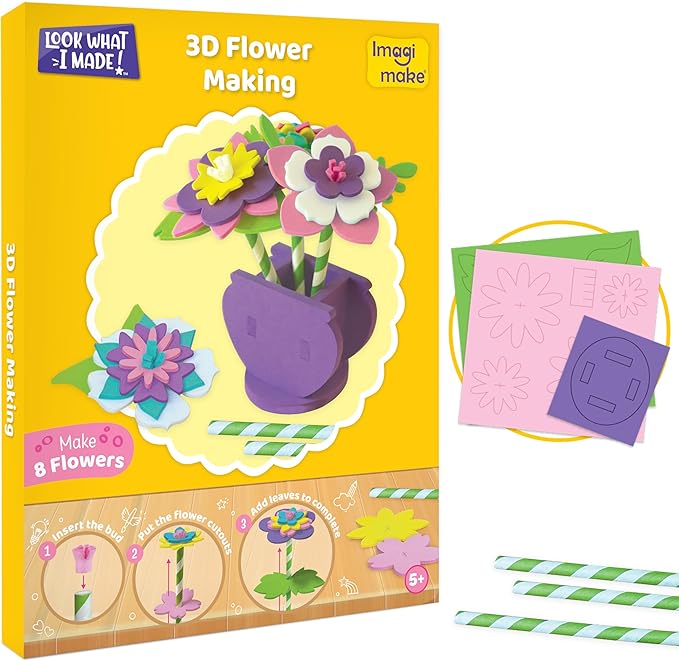 Imagimake Craft Kit - Arts and Crafts for Kids Ages 5+ - Air Dry Clay, Paper Quilling, Stamp Art - 3-in-1 Arts and Crafts Kit - Gifts for 5, 6, 7, 8 Year Olds