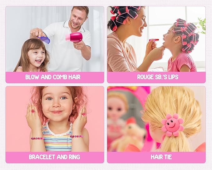 Vanity Makeup Table Toy with Adjustable Mirror, Comfortable Seat, Electronic Organ, Lights, and Music for Little Girls - Spark Imagination with Our Toddler Vanity Set