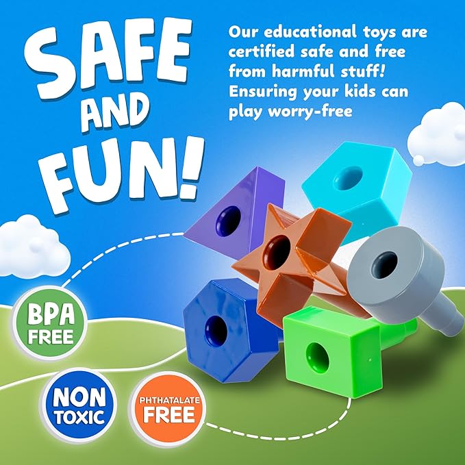 Skoolzy Peg Board Set - Montessori Toys for 2 Year Old - 38 Pc Plastic Peg Board for Kids with Shapes - Occupational Therapy Toys with Pegs, Dice, Lacing String & Storage Bag