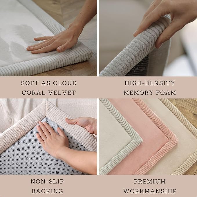 Premium Baby Playmat for Floor 40" x 60" Dark Gray – Cloudsoft Coral Velvet Memory Foam Rug for Crawling – Non-Slip, Water-Resistant, Non-Toxic, Easy-Care Muscle Mat – Thick Play Mat for Baby