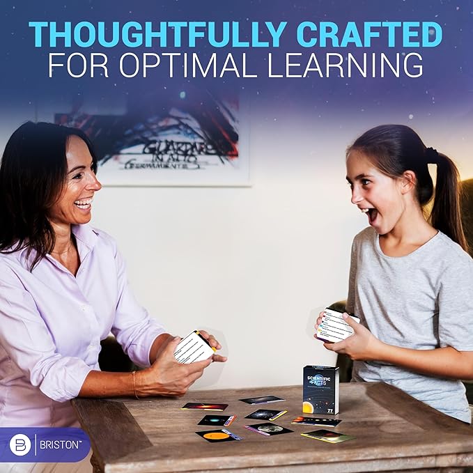 Scientific Facts Flash Cards – 77 Astronomy Learning Cards with Images & Space Facts for Kids & Adults – Solar System, Stars & Galaxies Educational Set – STEM Homeschool Classroom Gift by Briston