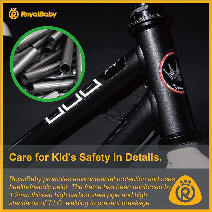 RoyalBaby Kids Bike Freestyle Classic & EZ Balance Pedal Switchable Bicycle, 12 14 16 18 Inch, 3-10 Years Toddler to Big Kids