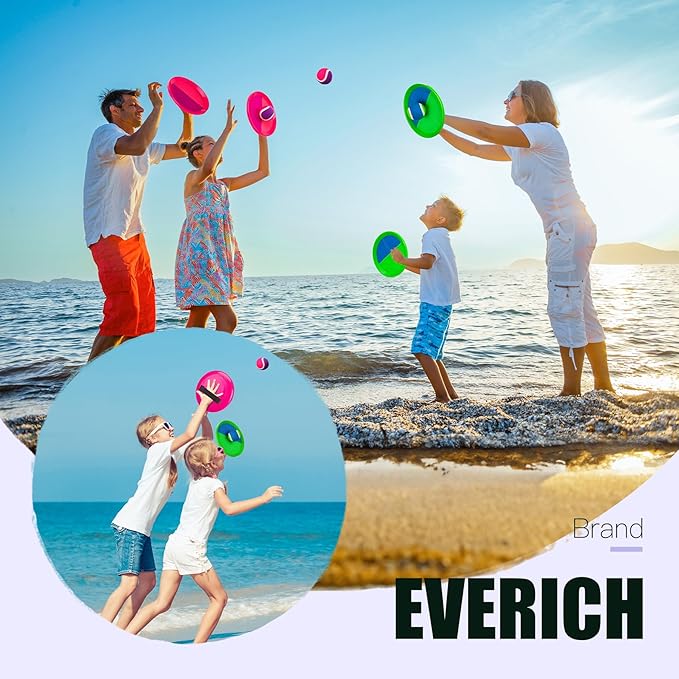 EVERICH Upgraded Toss and Catch Ball Game Set, Outdoor Games for Kids Toys, Stocking Stuffers for Family Games, Beach Pool Yard Christmas Toys Birthday Gifts for Boys Girls 3 4 5 6 7 8-12 Years Old