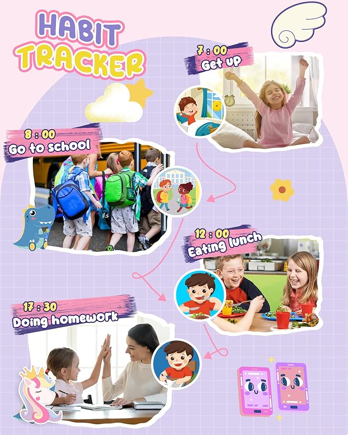 UCIDCI Unicorn Kids Smart Phone Toys for Girls Ages 3-7 with Dual Camera - Toddler Phone with Learning Games, Travel Toys with MP3 Music Player for Christmas, Birthday Gifts for 3 4 5 6 7 Year Old