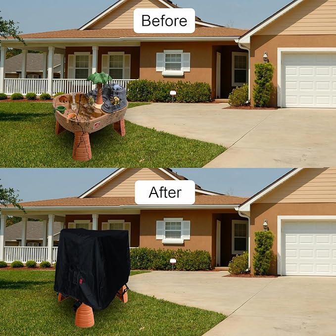 Kids Water Table Cover Fit Step2 Dino Dig Sand and WaterTable,Waterproof DustProof Anti-UV Outdoor Kids Water and Sand Toys,Cover only(35''x32''x32'')